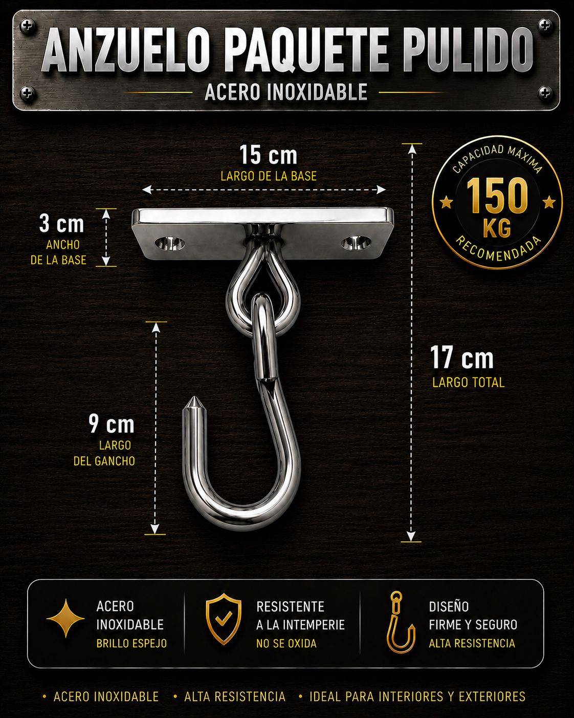 Anzuelo taquete pulido